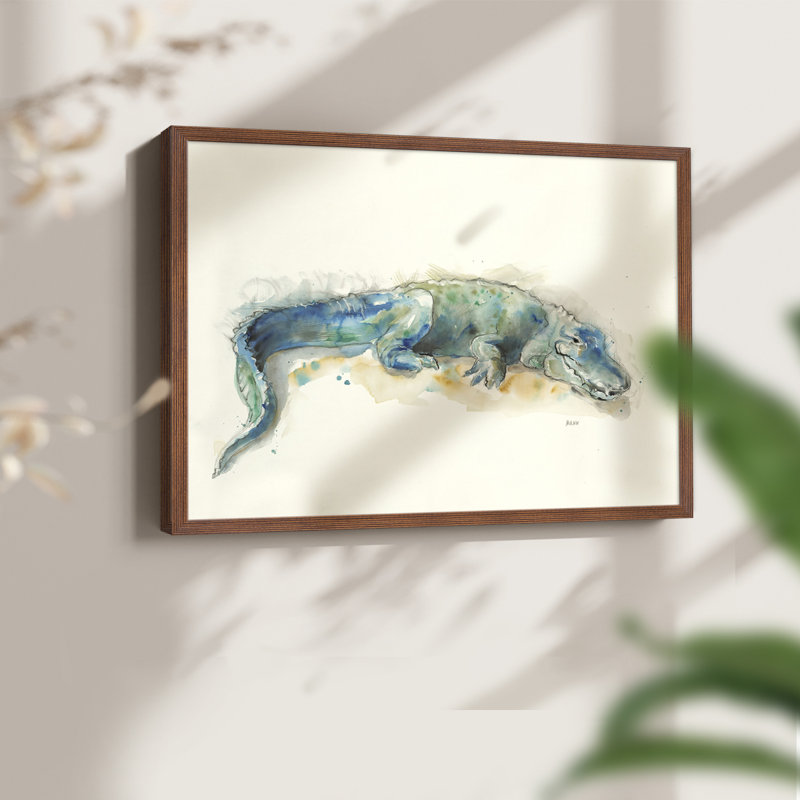Alligator -Framed Print - Restickable, H 11 po x l 14 po, Walnut
