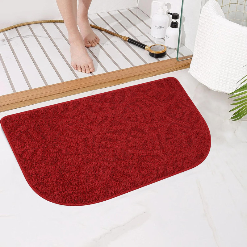 Tapis pour salle de bain Kerven, Rouge, L 18 po x L 30 po