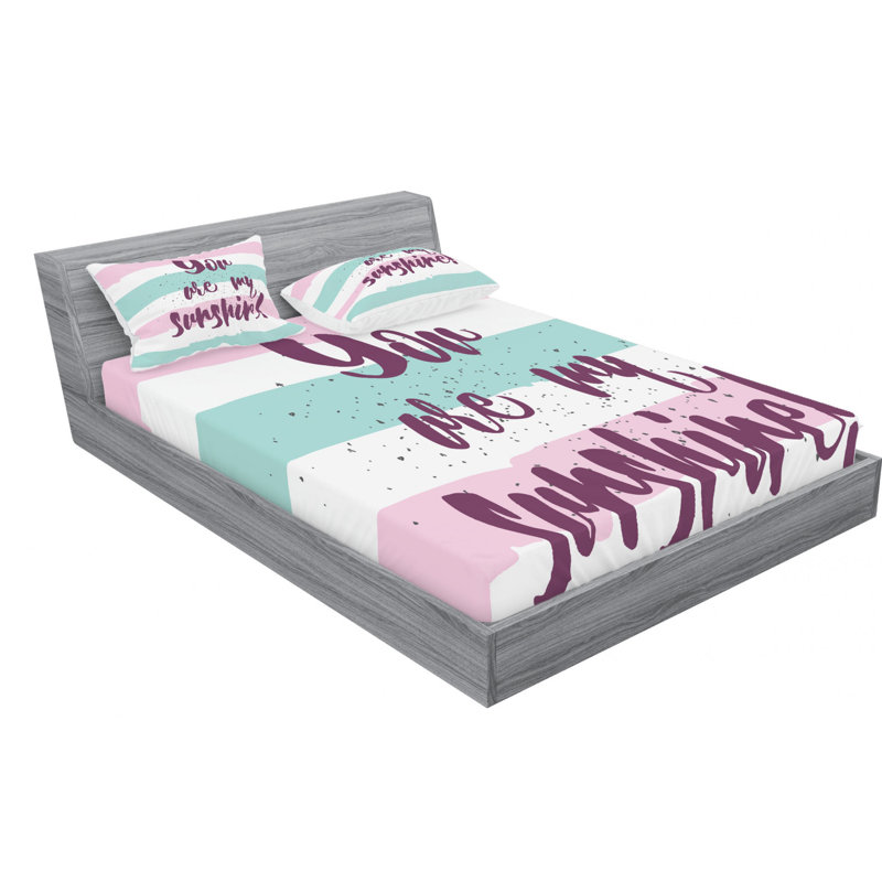 Microfiber Striped Sheet Set, Queen Sheet Set with Fitted Sheet