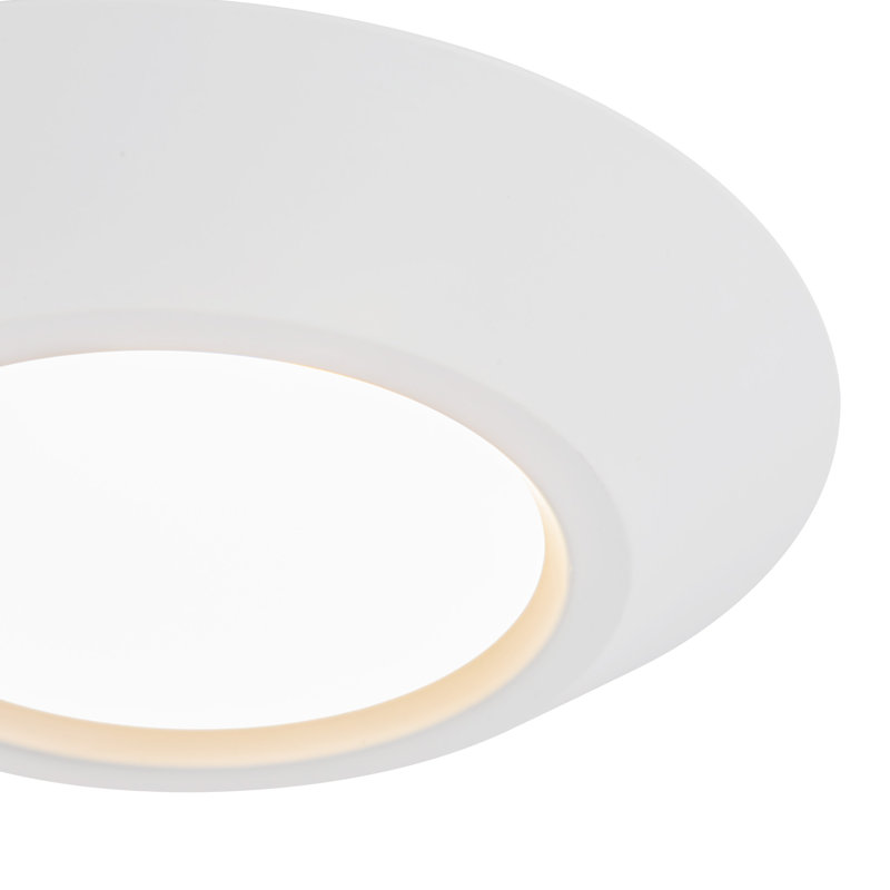 Weylo 5-in Black dimmable LED Flush Mount, White