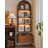 Nut-Brown Modern Solid wood rotating bookshelf