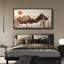 «Western Wood Effect Landscape Rustic Peaks Sunrise Over The Mountains», reproduction d'art sur toile-111176784-96074556