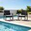 Ensemble de meubles de patio 3 pièces avec chaises en rotin d'osier et table basse pour cour extérieure, bistro, bord de piscine, design moderne-130139333
