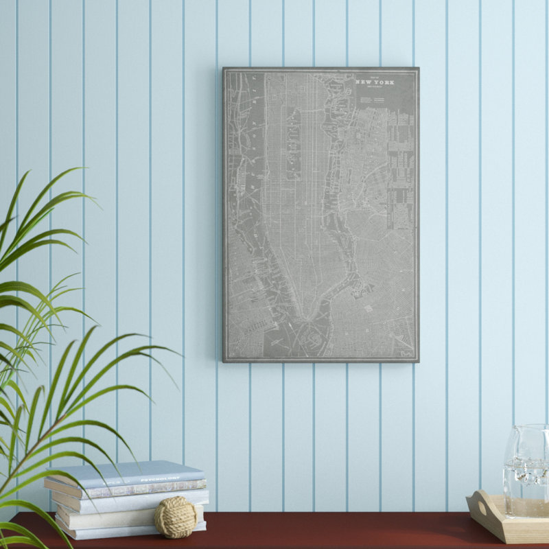 «City Map of New York», peinture sur toile, H 30 po x l 20 po