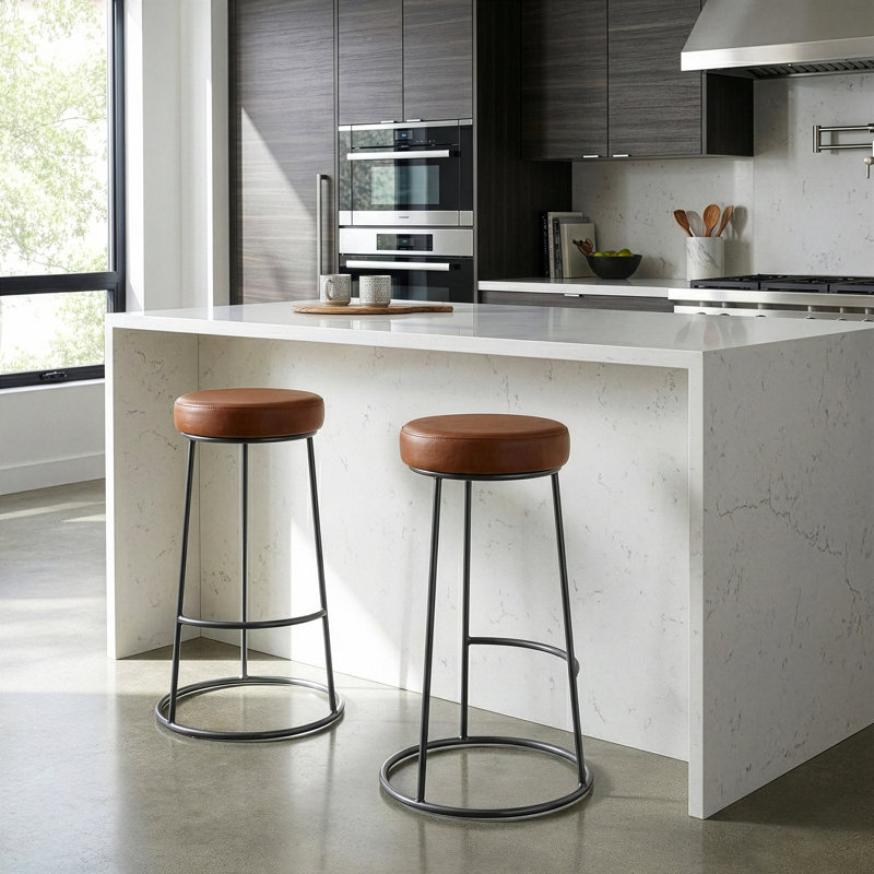 Tabouret de bar et de comptoir Ansumana, Brun, Tabouret de bar (assise de 30,25 po de hauteur)