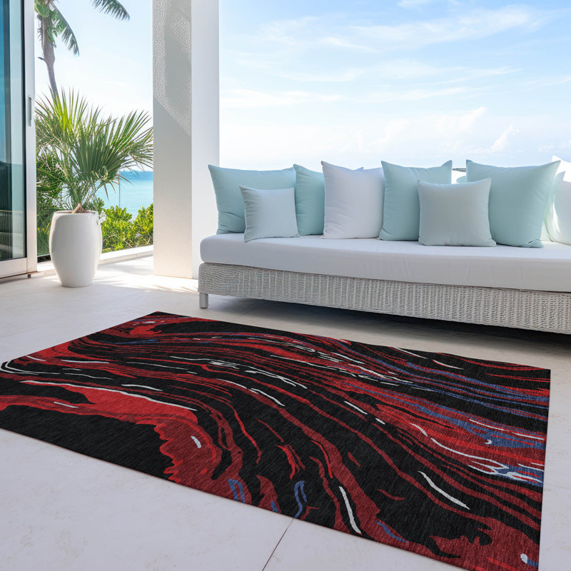 Machine Washable Indoor/Outdoor Chayden ACN1037 Ivory Rug, Rectangle 8' x 10'