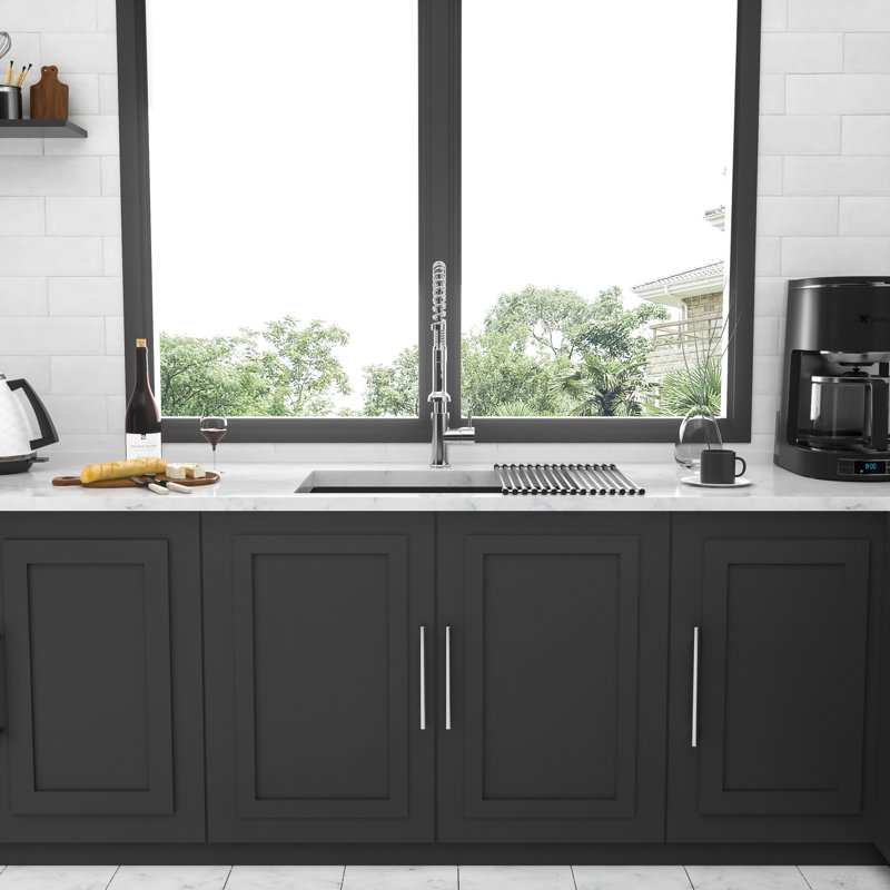23"x 18"x 9" Undermount Single Bowl Kitchen Stainless Steel with 9 Inch Deep - 23" Gunmetal Black Kitchen Sink