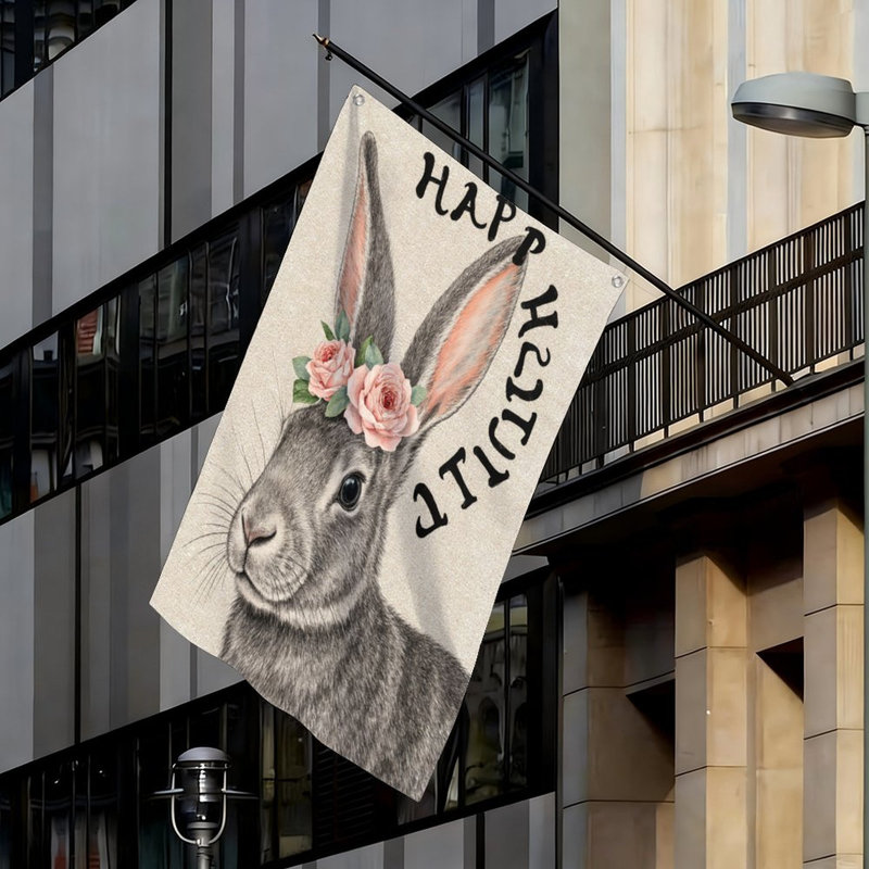 Drapeau de Pâques floral lapin, 70 x 47, pour la décoration intérieure