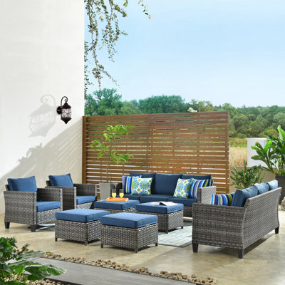 Wicker/Rattan 8 - Person Seating Group With Cushions