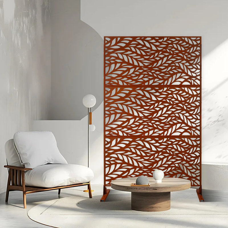 Écran d'intimité extérieur et intérieur H 76 po x l 48 po, Rouge rouille