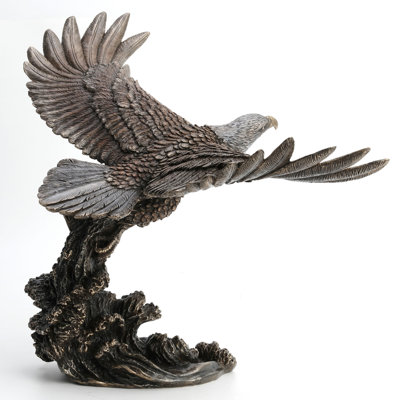 21.26 in L Eagle Catching Fish(Bronze), Poly Resin