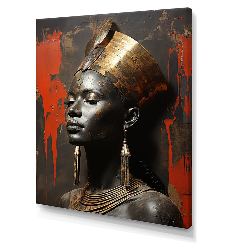 Portrait de femme tribale africaine Essence I - art mural tribal africain, Toile tendue, H 32 po x l 16 po