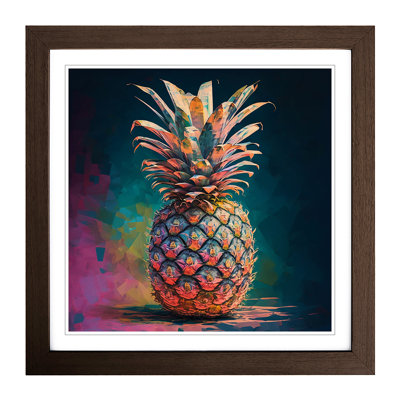 Pineapple Impressionism - Single Picture Frame Print on Wood