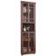 Armoire de rangement de 71 po de hauteur avec 4 portes en verre et 5 tablettes, économiseur d'espace pour la salle de bain, le salon, design Mid Century, noyer rouge