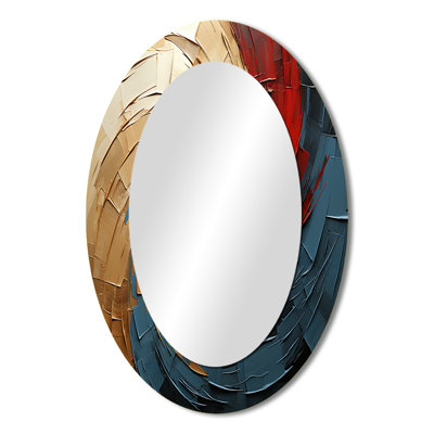 Spiral Symphony - Abstract Oval Decorative Mirror On Metal