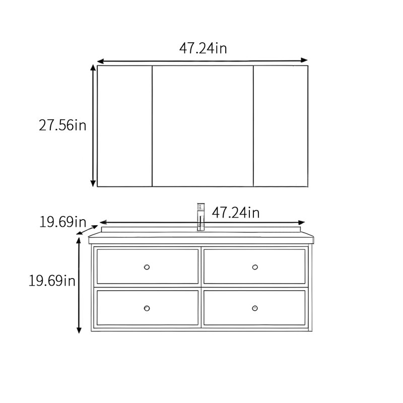 Medieval style retro bathroom cabinet