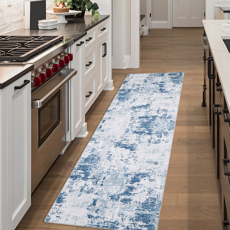 Cou Washable Abstract Rug, Runner 2' x 10'