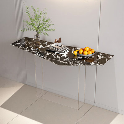 Stone Console Table Acrylic Base