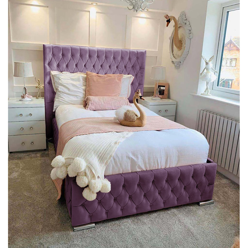 Tharpe Upholstered Ottoman Storage Bed, Lilac, Single (3')
