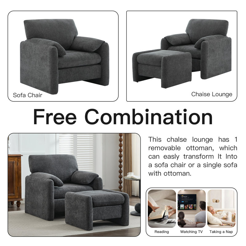 Fauteuil Gotlesman, Dark Grey Chenille