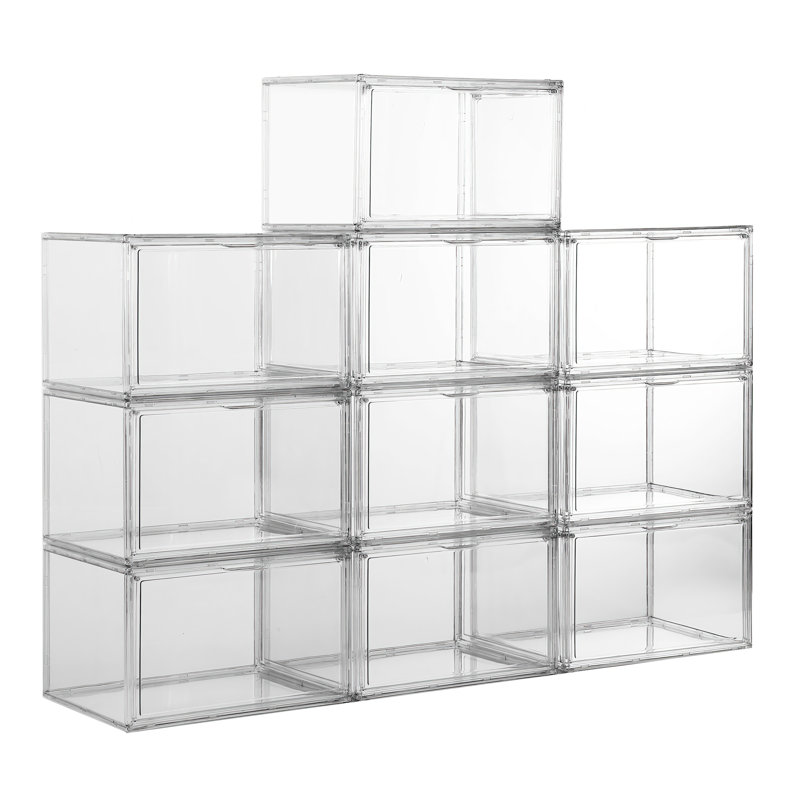 10 Stackable Shoe Storage Boxes Set