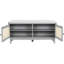 Banc de hall d'entrée avec coussin, rangement pour et encombrement, banc d'inspiration bohémienne à finition grise réglable à 3 niveaux, conception à double porte, 4 sections, poids de 200 lb, beige-129017285
