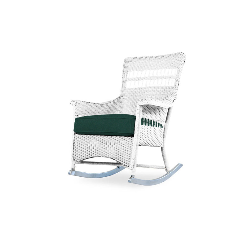 Nantucket Outdoor Rocker Chair, White, Demo Stone