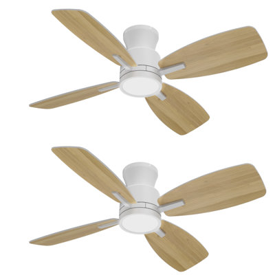 2pcs 42 Inch Ceiling Fan With Light With Remote Control