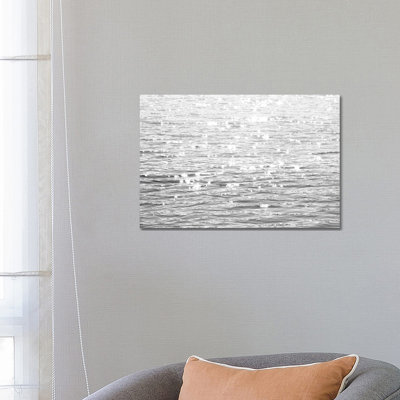 Sunlit Sea Black And White by Maggie Olsen - Wrapped Canvas Print