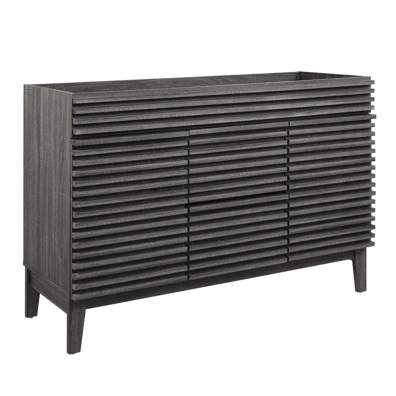 Base de meuble-lavabo double 48 po Modway seulement, Gris anthracite
