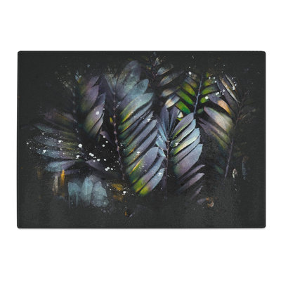 Tempered Glass Plant Leaves Chopping Board