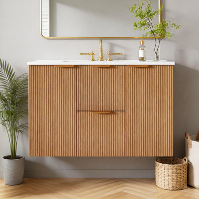Meuble-lavabo mural 36 po avec lavabo en céramique