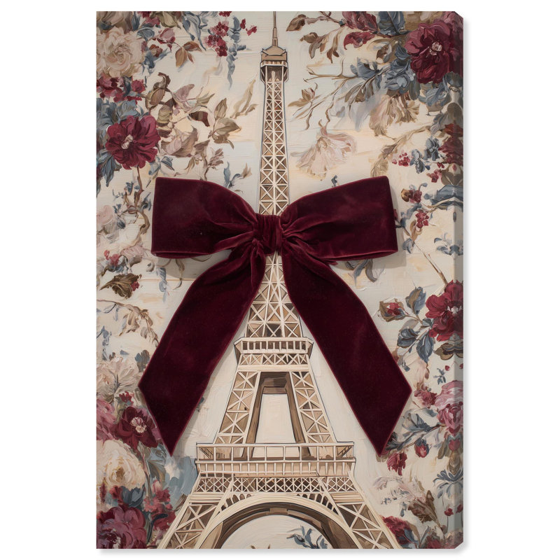 «Delicate Eiffel Tower Glam», reproduction d'art sur toile par Art Remedy, H 54 po x l 36 po, Toile tendue avec châssis