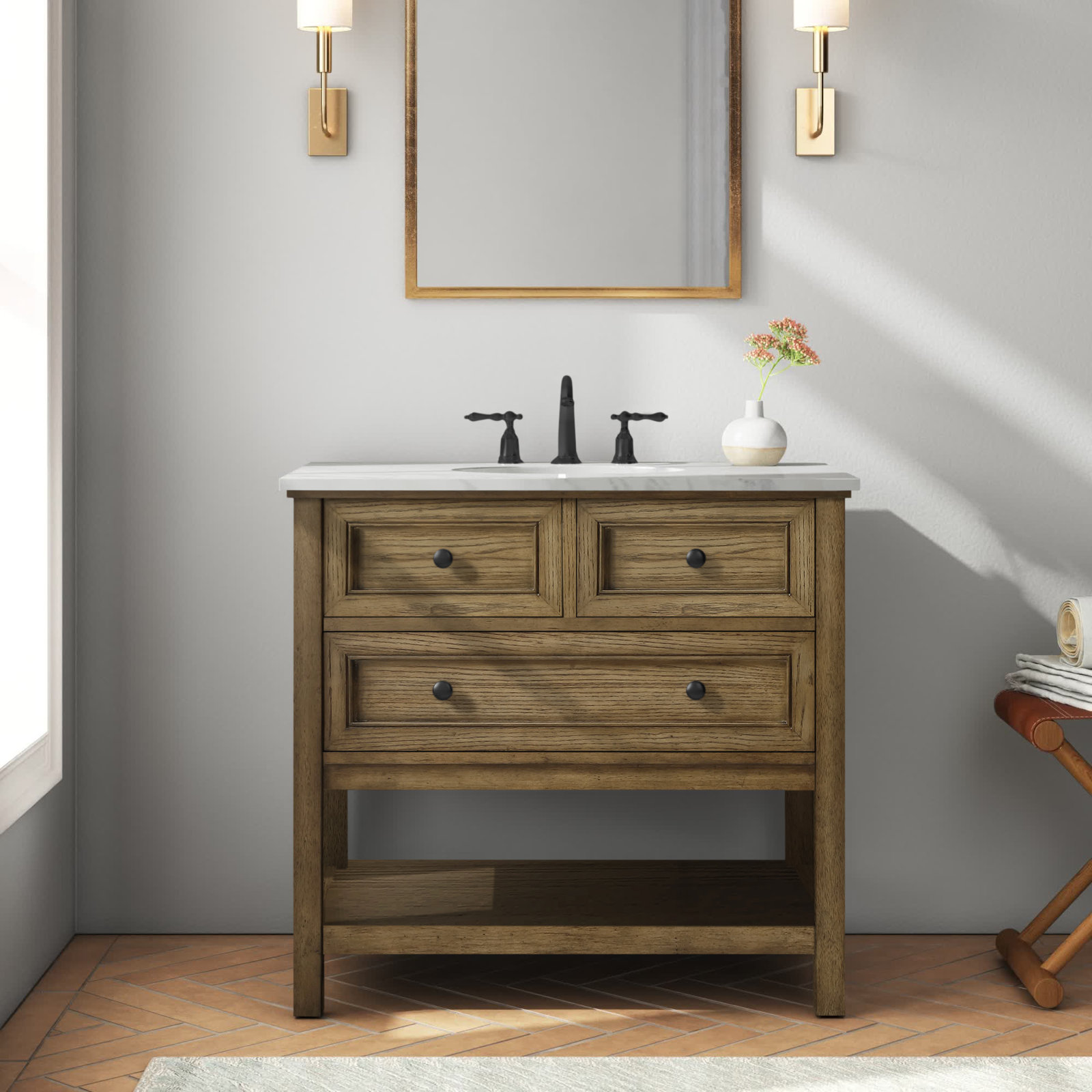 Bonsai 36" Single Sink Bathroom Vanity , Driftwood