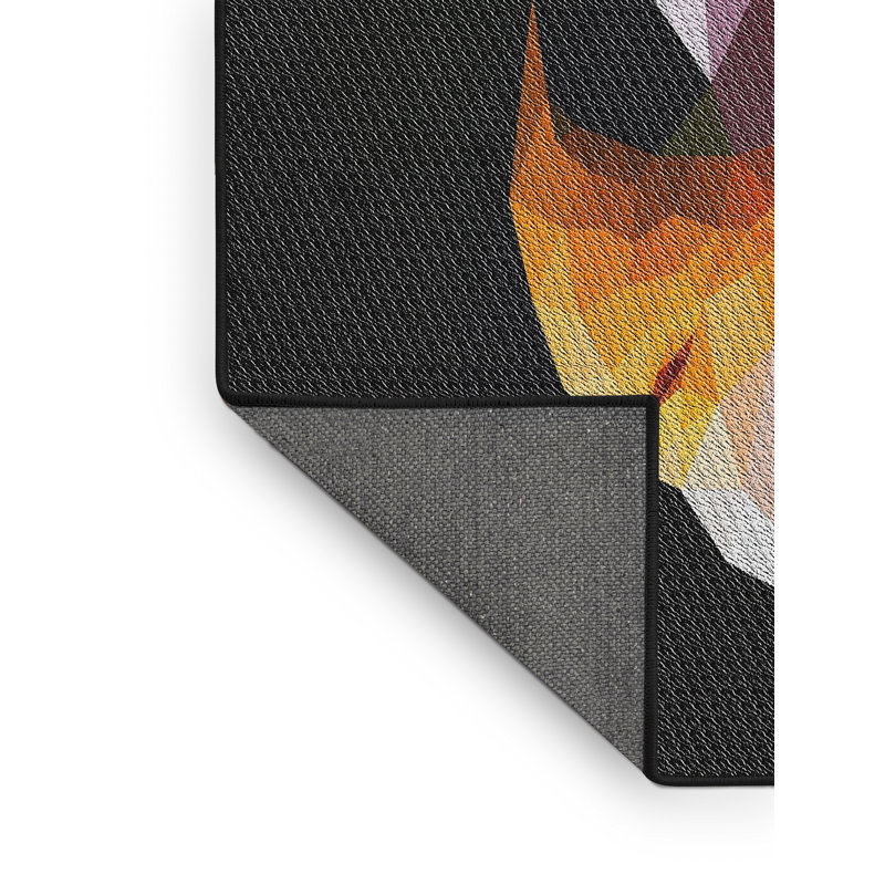 Tapis rose motif/orange/noir zone, Rectangle 5 pi x 8 pi