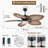 44"/52" Tropical plam Leaf Dimmable Ceiling Fan With Led Lights and Remote Control,Outdoor Waterproof Palm Leaf Ceiling Fan-746421007-746421005