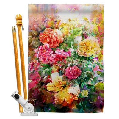Double Sided 40'' H x 28'' W Polyester Flag Set