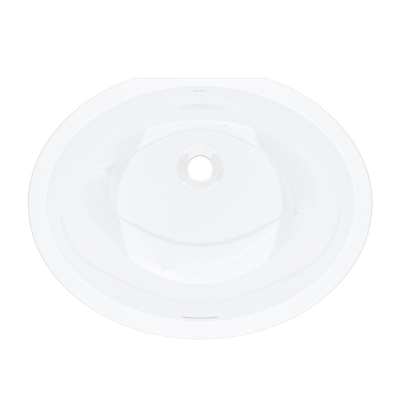 Eirene White Oval Undermount Bathroom Sink with Overflow