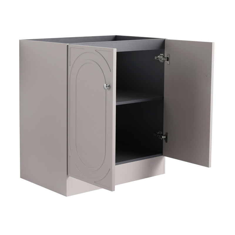  Base de meuble-lavabo autoportant moderne kaki, crédence transitionnelle, Beige, 30"