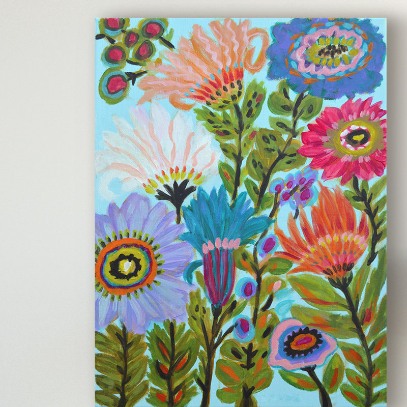 « secret jardin floral iv », reproduction d’impression sur toile tendue, H 47 po x l 35 po x P 2 po