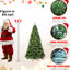 Arbre de Noël artificiel 5 pi avec 200 lumières Ul chaud, 551 pointes de branches épaisses, dépliage automatique et support stable-124532340