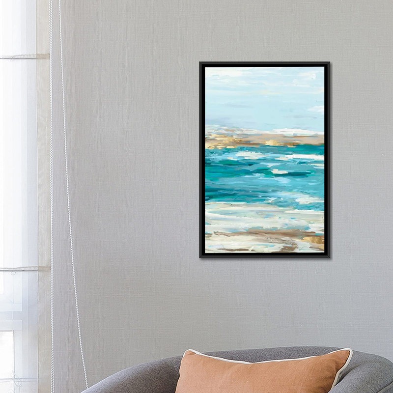 «Sea Side I» sur toile, H 26 po x l 18 po x P 1,5 po, Toile avec cadre noir, Pas de tapis