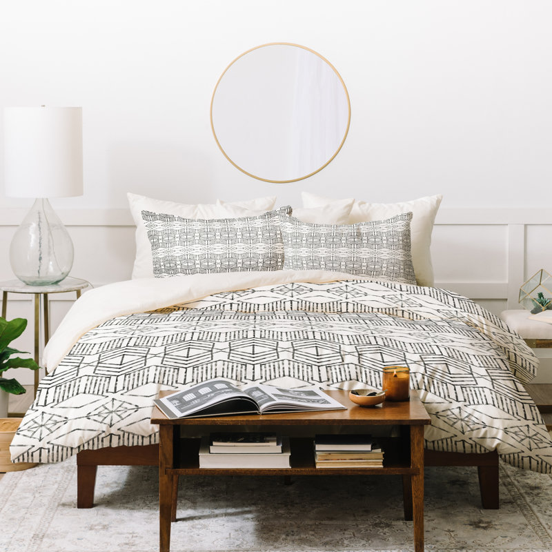 Eclectic Polyester Geometric Shapes Duvet Cover, Twin/Twin XL Duvet Cover + 1 Standard Sham