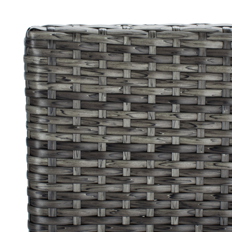 Frazer 3-Piece Wicker Square Set with Cushions, Gray