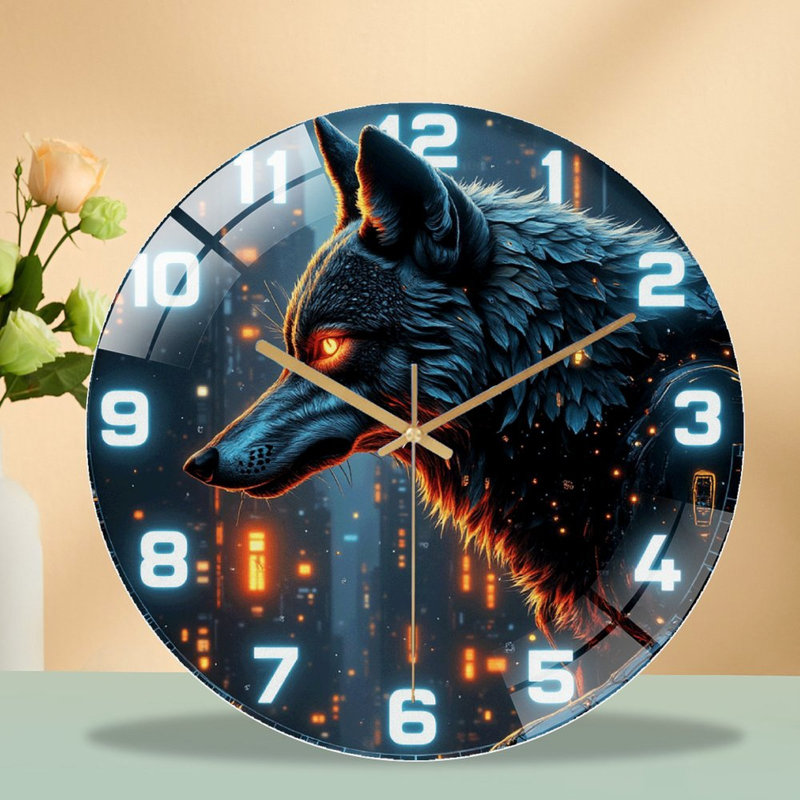 Horloge murale loup 12 po