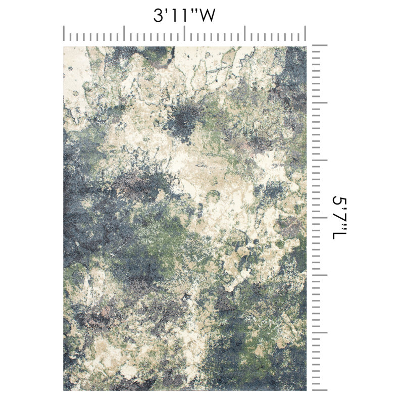 Dais Abstract Blue/Green/Beige Indoor Area Rug