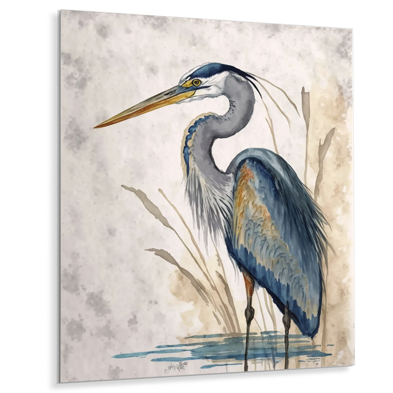 - Décoration murale en métal Heron animaux, H 20 po x l 12 po