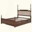 Structure de lit plateforme avec lit gigogne simple TG et 2 tiroirs de rangement, lit en bois classique avec tête de lit à broche-1655328452