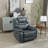 Jepum 40.9'' Top-Grain Genuine Leather Manual Recliner Chair with Spacious and Cozy Seating Space-1965198275