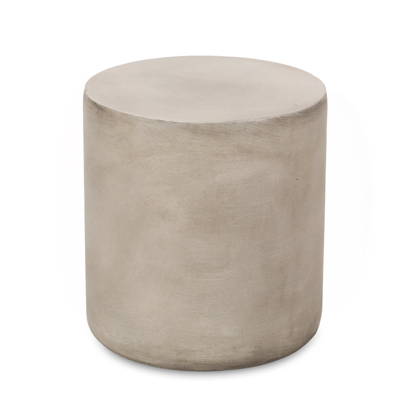 Outdoor Lightweight Concrete Side Table,Light Gray